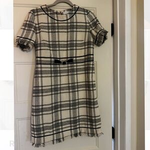 Claudie Pierlot ROBE TWEED À CARREAUX CEINTURÉE